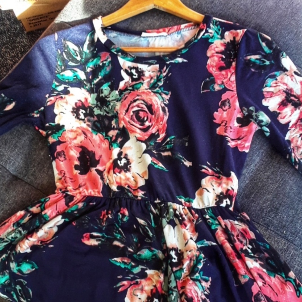 Reb & J 220 Floral Print Maxi Dress Size L (10/12)